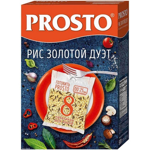 Рис Золотой Дуэт, 500г, коробка, PROSTO (12шт)