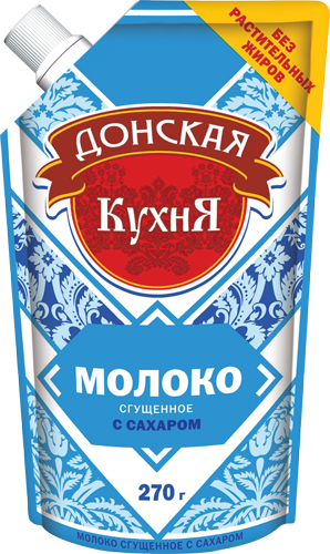 Молоко сгущ. с сах. 0,2%, 270 г дойпак+, Донская Кухня