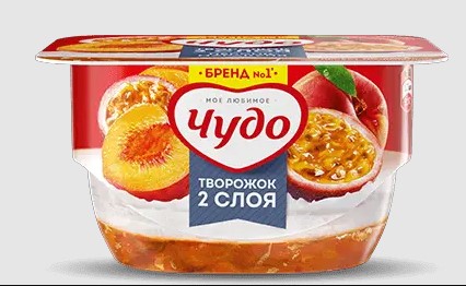 Десерт творожн. взбитый Персик-Маракуйя 4,2%, 100г, терм. стакан, Чудо (8шт)