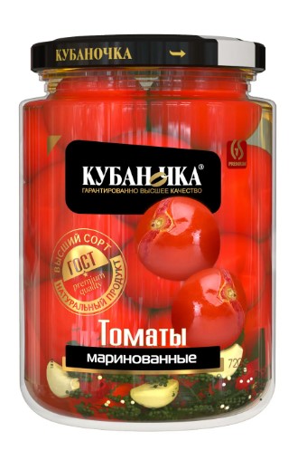 Томаты маринованные, 720г, ст/б, Кубаночка (8шт)