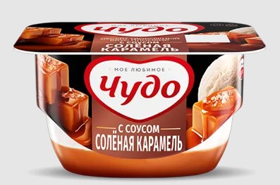 Десерт творожн. взбитый Пломбир-Соленая Карамель 4,2%, 100г, терм. стакан, Чудо (8шт)