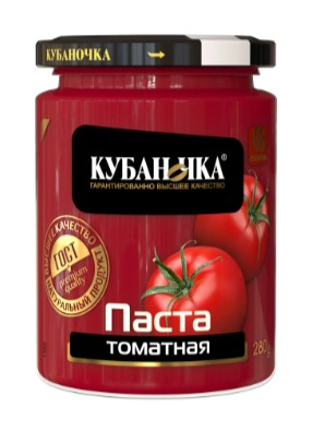 Томатная паста, 280г, ст/б, Кубаночка (12шт)
