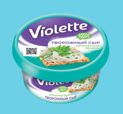 Сыр творожн. Виолетта с зеленью 70%, 140г, стакан, Карат (8шт)