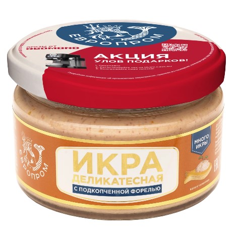 Икра Деликатесная с подкопченной форелью, 180г, ст/б, Европром (6шт)