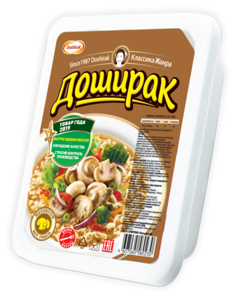 Лапша быстрого приготовления со вкусом грибов, 90г, лоток, Доширак (24шт)
