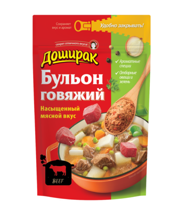 Бульон со вкусом говядины, 90г, пакет, Доширак (48шт)