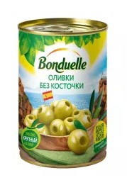 Оливки без косточки, 314мл, ж/б, BONDUELLE (12шт)