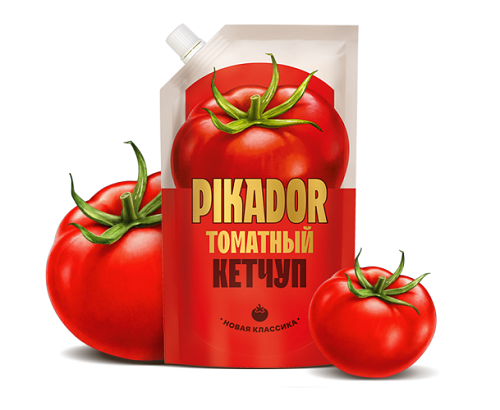 Кетчуп Томатный, 300г, дойпак, PIKADOR (16шт)
