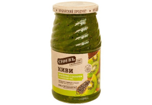 Киви с семенами чиа протертое с сахаром, 570г, ст. банка (евро), Стоевъ (12шт)