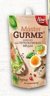 Майонез на перепелиных яйцах 50,5%, 350мл, дойпак+, MASTER GURME (24шт)