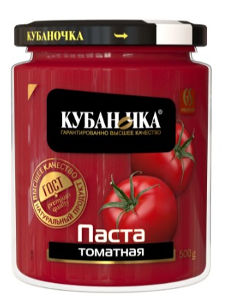 Томатная паста, 500г, ст/б, Кубаночка (12шт)