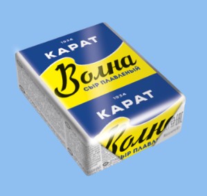 Сыр плавл. Волна 45%, 90г, фольга, Карат (10шт)