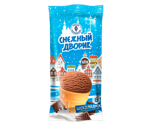 Мороженое с змж Шоколадное, ваф. стакан, 70г, флоупак, Снежный Дворик (40шт)