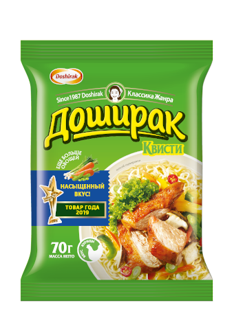 Лапша быстрого приготовления Квисти со вкусом курицы, 70г, пачка, Доширак (48шт)