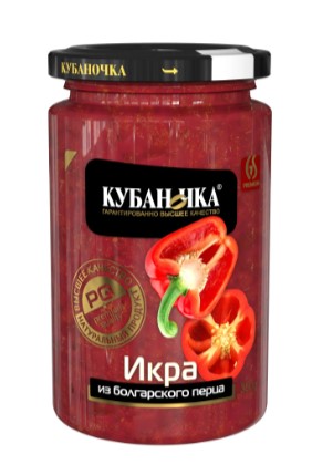 Икра из болгарского перца, 350г, ст/б, Кубаночка (12шт)