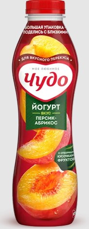Йогурт фрукт. Персик-Абрикос 1,9%, 680г, ПЭТ, Чудо (6шт)