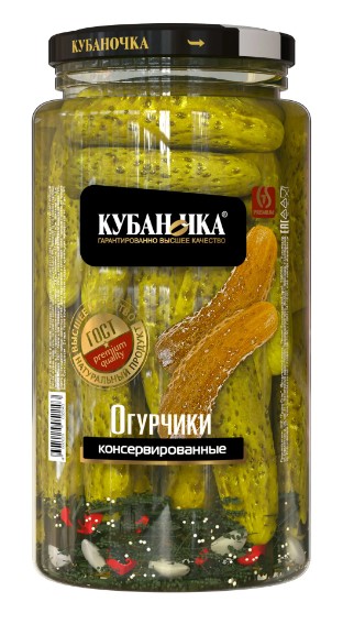 Огурцы консервированные, 1500г, ст/б, Кубаночка (6шт)