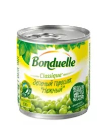 Горошек зеленый Нежный, 212мл, ж/б, BONDUELLE (12шт)