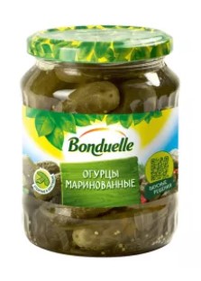 Огурцы маринованные 6-9см, 720мл, ст/б, BONDUELLE (6шт)