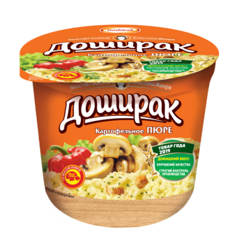 Пюре картофельное быстрого приготовления со вкусом грибов, 40г, стакан, Доширак (24шт)