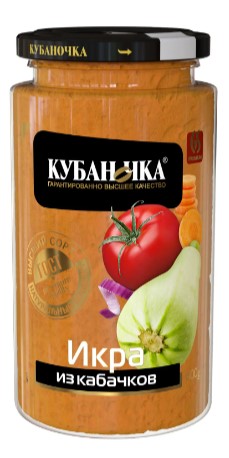 Икра из кабачков, 500г, ст/б, Кубаночка (12шт)