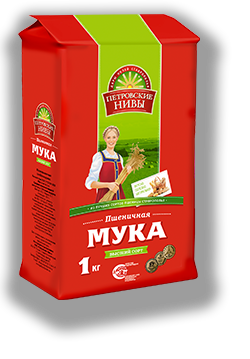 Мука пшеничн. в/с, 1кг, пакет, Петровские Нивы (8шт)