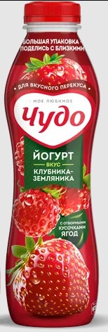 Йогурт фрукт. Клубника-Земляника 1,9%, 680г, ПЭТ, Чудо (6шт)