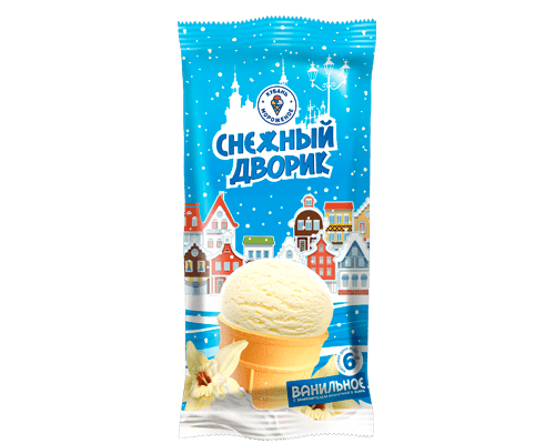 Мороженое с змж Ванильное, ваф. стакан, 70г, флоупак, Снежный Дворик (40шт)