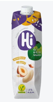 Молоко растит. Лесной Орех 1,8%, 1л, тетрапак, HI (12шт)