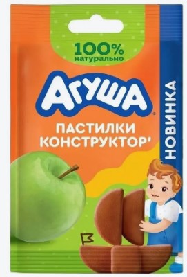 Пастила фрукт. Яблоко, 12г, флоупак, Агуша (10шт)
