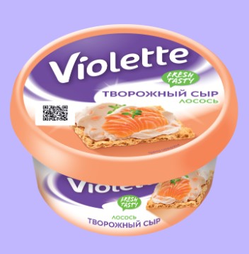Сыр творожн. Виолетта Лосось 70%, 140г, стакан, Карат (8шт)