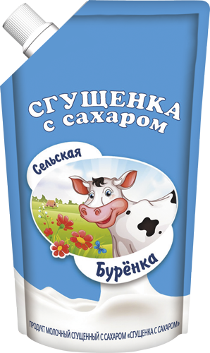 Сгущенка с сах. 1,0%, 270 г дойпак+, Сельская Буренка