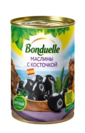 Маслины с косточкой, 314мл, ж/б, BONDUELLE (12шт)