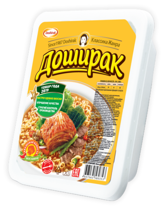 Лапша быстрого приготовления со вкусом кимчи, 90г, лоток, Доширак (24шт)