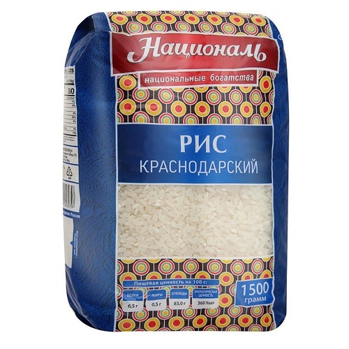 Рис Краснодарский, 1500г, пакет, Националь (6шт)
