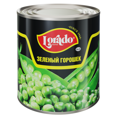 Горошек зеленый, 425мл, ж/б, LORADO (12шт)