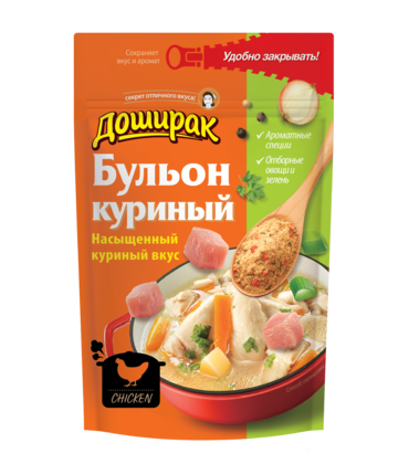 Бульон со вкусом курицы, 90г, пакет, Доширак (48шт)