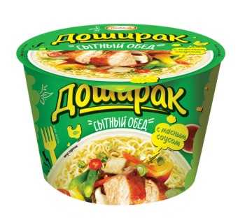 Лапша быстрого приготовления Сытный обед со вкусом курицы, 110г, чашка, Доширак (16шт)