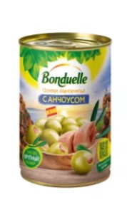 Оливки Мансанилья с Анчоусом, 314мл, ж/б, BONDUELLE (12шт)