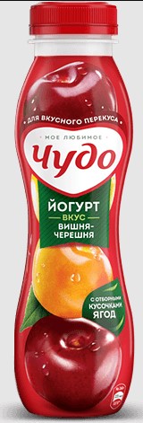 Йогурт фрукт. Вишня и Черешня 1,9%, 260г, ПЭТ, Чудо (15шт)