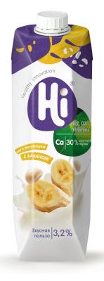 Молоко растит. с бананом 3,2%, 1л, тетрапак, HI (6шт)