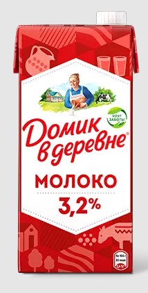 Молоко питьев. ультрапаст. 3,2%, 950г, тетра слим, Домик в Деревне (12шт)