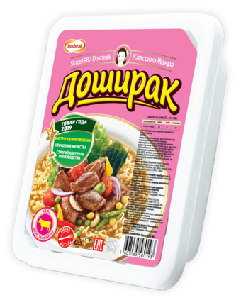 Лапша быстрого приготовления со вкусом телятины, 90г, лоток, Доширак (24шт)