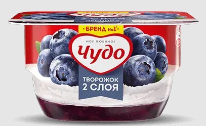 Десерт творожн. взбитый Черника 4,2%, 100г, терм. стакан, Чудо (8шт)