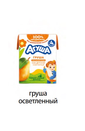 Сок Груша, 200мл, тетра бейз, Агуша (18шт)