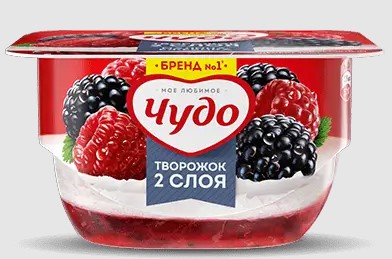 Десерт творожн. взбитый Малина-Ежевика 4,2%, 100г, терм. стакан, Чудо (8шт)