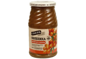 Облепиха протертая с сахаром, 570г, ст. банка (евро), Стоевъ (12шт)