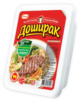 Лапша быстрого приготовления со вкусом говядины, 90г, лоток, Доширак (24шт)