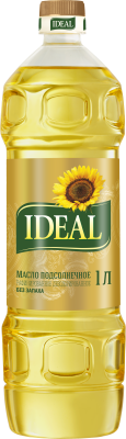 Масло подсолнечн. раф.дез., 1л, ПЭТ, IDEAL (15шт)