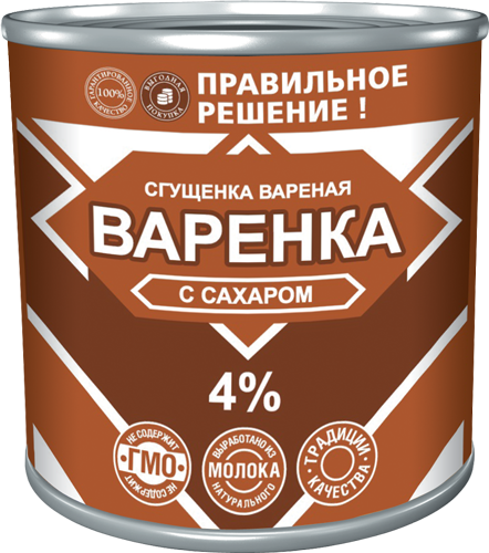 Варёнка. Сгущенка вар. с сах. 4,0%, 370 г 7А, Правильное Решение!